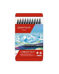 Caran d'ache fibralo brushpennen set v. 10 stuks