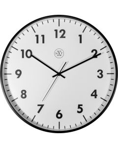 Nextime standaard wandklok 40 cm kunststof zwart, witte wijzerplaat