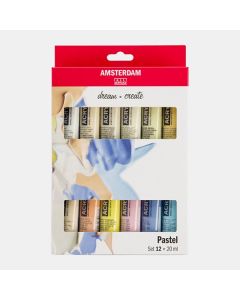 Talens amsterdam acryl tube 20 ml pastels set van 12 stuks