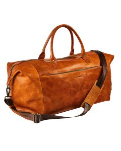Maverick lederen weekendtas cognac