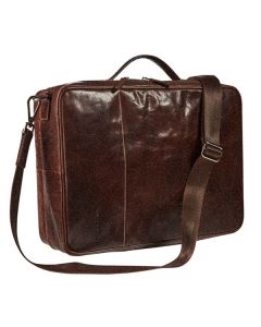 Maverick lederen 2-in-1 anti-diefstal business tas en rugzak 15,6" bruin
