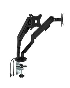 Dubbele monitorarm incl. usb poorten zwart