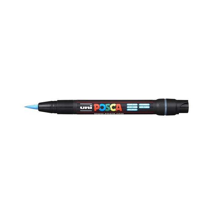 Informeer Siësta Gloed Posca marker penseelpunt 1-10 mm lichtblauw online kopen? | Transfert